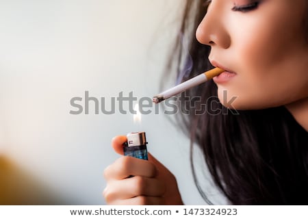 Сток-фото: Beautiful Charming Lady With A Cigarette