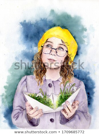 Stock photo: Girl And Paper Boat