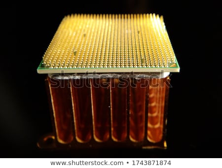 Сток-фото: Closeup Of An Golden Cpu Cooler Isolated On White