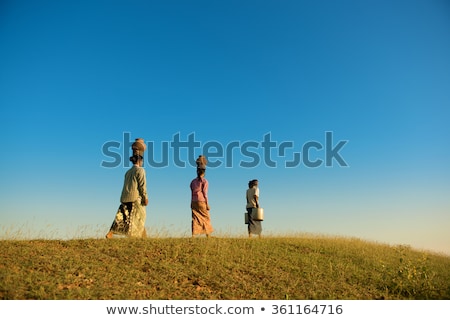 Stock fotó: Group Asian Burmese Traditional Farmers Walking Home