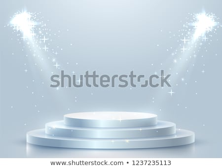 Сток-фото: Abstract Round Podium Illuminated With Red Light Vector Backgrou