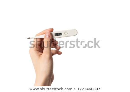 Stockfoto: And · met · digitale · medische · thermometer