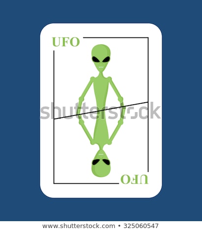 ストックフォト: Playing Card Ufo Conceptual New Card Alien Green Space Invader