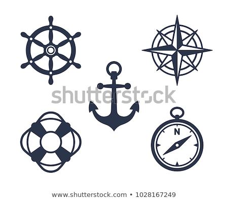 Foto stock: Set Of Marine Maritime Or Nautical Icons