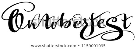 Stockfoto: Oktoberfest Ornate Hand Written Lettering Calligraphy Text