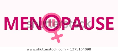 Foto stock: Menopause Concept With Woman Gender Sign - Climax Climacteric