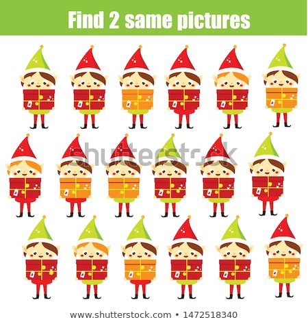Stockfoto: Find Two Identical Characters Game For Kids