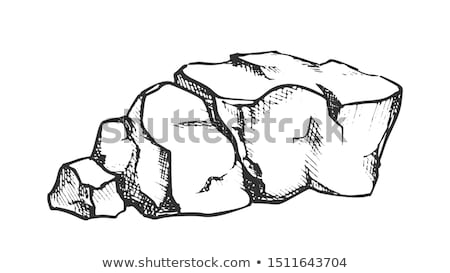 Stock foto: Rock Stone Rough Cobblestone Boulder Retro Vector