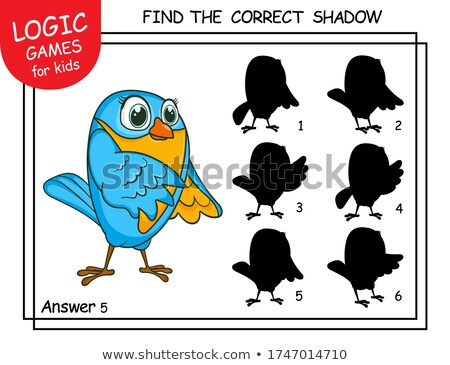 Stok fotoğraf: Find Correct Shadow Learning Game Vector Template