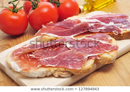 Stok fotoğraf: Catalan Pa Amb Tomaquet With Serrano Ham