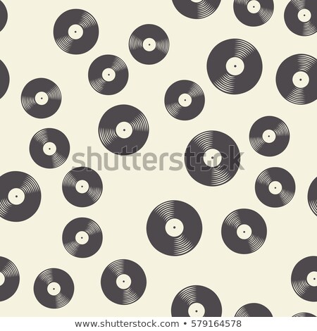 Сток-фото: Vintage Vinyl Discs Retro Seamless Pattern