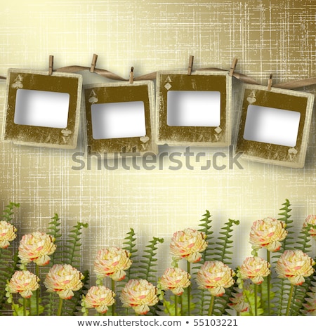 Stock photo: Old Alienated Slides On The Wall In The Room