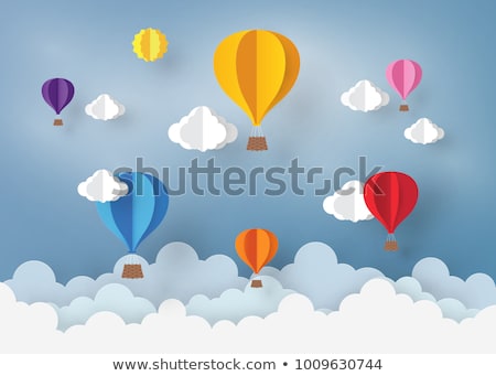 Stock photo: Hot Air Balloon In Sky Seamless Background