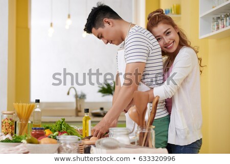 Zdjęcia stock: Woman Leans On Her Boyfriend