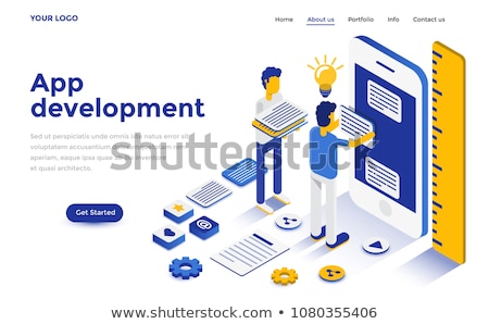 Сток-фото: Mobile App Development Flat Concept