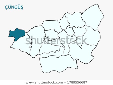 Stock foto: Map Of Diyarbakir - Cungus Is Pulled Out