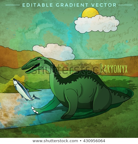 ストックフォト: Dinosaur In The Habitat Vector Illustration Of Baryonyx