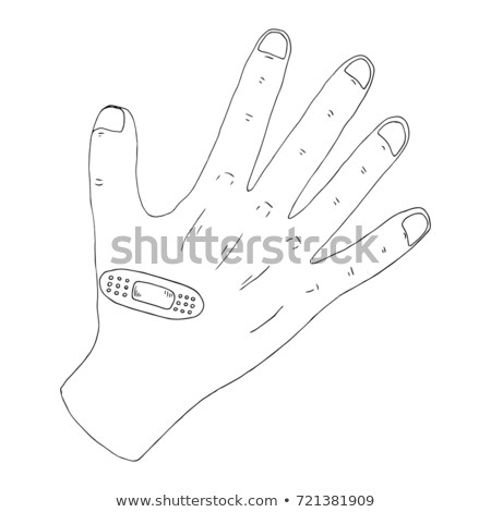 Foto stock: Wounded Palm Sketch Icon