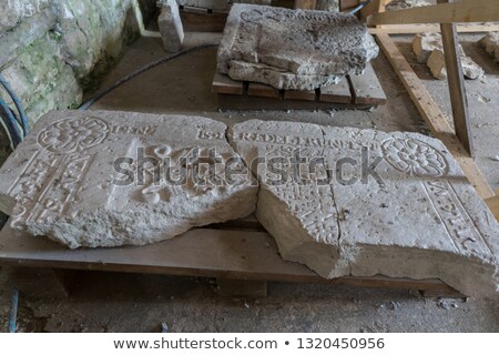 Stock fotó: Stone Carving - Reconstruction Of Medieval Stone Work