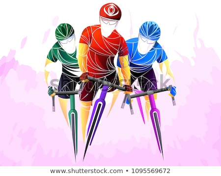 Zdjęcia stock: Cyclist Isolated Bicycle Race Sports Vector Illustration