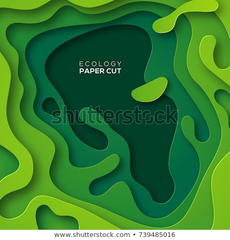 ストックフォト: Abstract Green Layout - Vector Paper Cut Banner