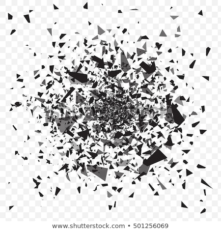 Stock foto: Explosion Isolated Burst Flying Fragments Vector Illustration