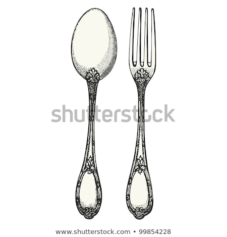 Foto stock: Collection Of Old Vintage Cutlery