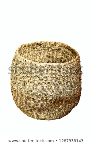 ストックフォト: Trellis Round Basket On White Background