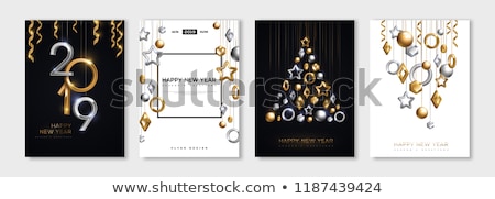 Stockfoto: Christmas And New Year Gold Luxury Ornament Card