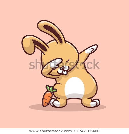 Stok fotoğraf: Cute Brown Rabbit Sitting Flat Icon