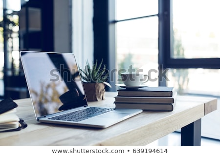 Stok fotoğraf: Home Office Workplace With Books And Laptop