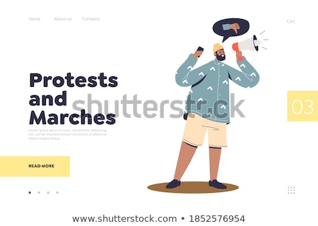 Foto stock: Strike Action Concept Landing Page