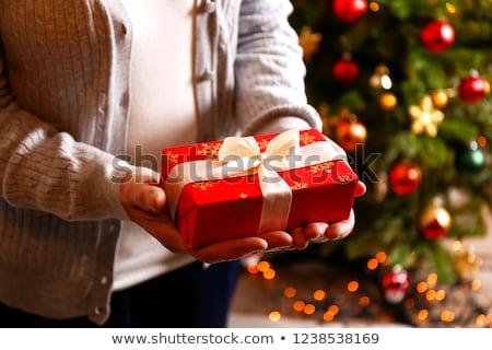 Stock photo: Seniors In Nursing Home Exchanging Presents For Christmas