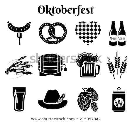 Stock fotó: Oktoberfest - Bavarian Festival Banner With Beer Keg And Pretzel