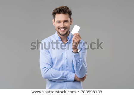 Сток-фото: Man Holding Card