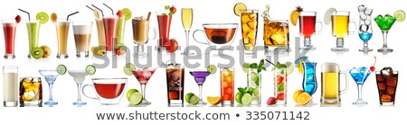 Stok fotoğraf: Group Of Cocktails Drink Isolated On White