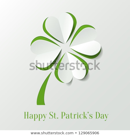 Stock foto: Happy St Patricks Day Heart Of Shamrock Leaves