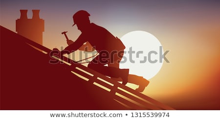 Сток-фото: Roofer At Work