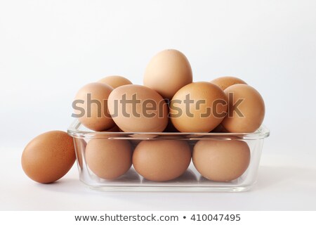 Stock photo: Brown Eggs In Transparent Bowl