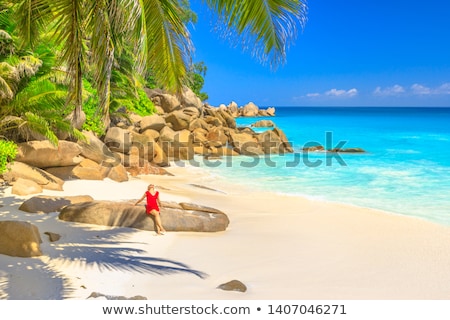 Сток-фото: Tropical Turquoise Sea With Granite Boulders