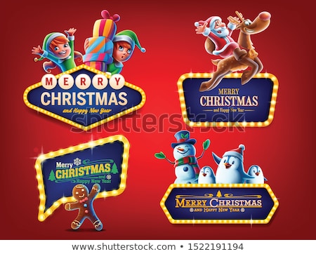 Stock photo: Penguin With Christmas Sign