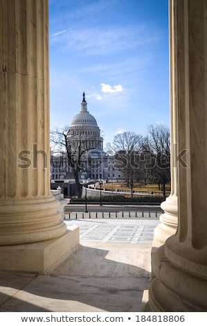 Foto stock: Us Supreme Court Statue Capitol Hill Washington Dc