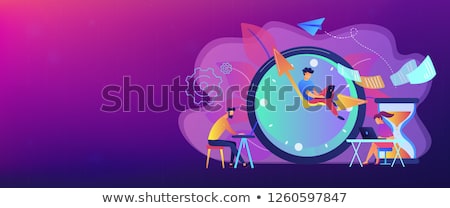 Imagine de stoc: Businessman With Clock Project Deadline Concept