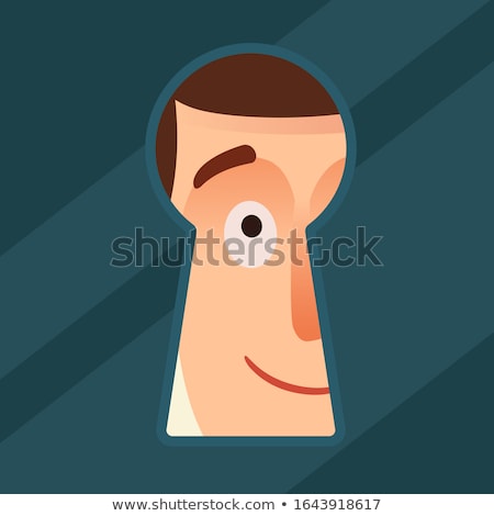 Stock photo: Man Peeping In The Keyhole