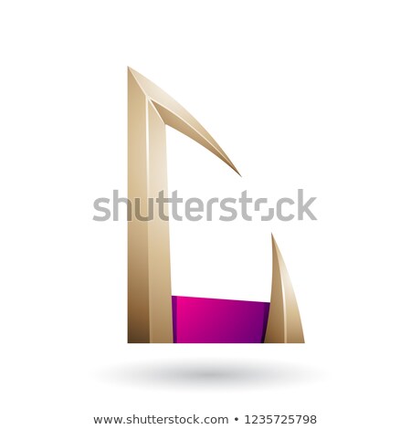 Stock fotó: Beige And Magenta Arrow Shaped A And C Letters Vector Illustrati