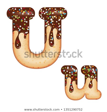 Foto stock: Tempting Typography Font Design 3d Donut Letter U Glazed With