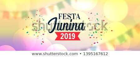 Foto stock: Festa Junina 2019 Background Celebration Design