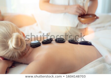 Stock foto: Massage And Treatments Back Facial And Hot Stone