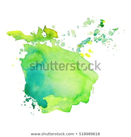 Stock photo: Watercolor Emerald Banner Hand Painted Banners Isolated On White Background