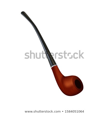 Foto stock: Tobacco Pipe Stylish Wooden Smoker Device Vector